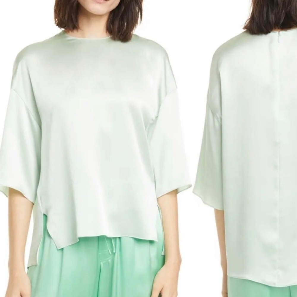 Vince silk boxy top sea foam XS